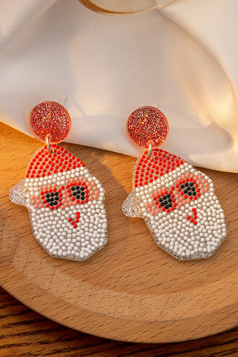 Santa Character Motif Acrylic Dangle Earrings