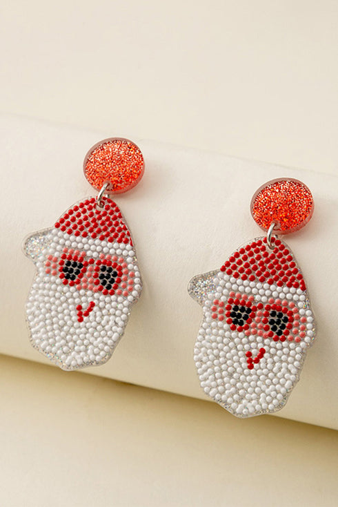 Santa Character Motif Acrylic Dangle Earrings