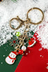 Santa Claus Figure And Snowflake Charm Alloy Keychain