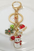 Santa Claus Figure And Snowflake Charm Alloy Keychain