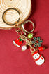 Santa Claus Figure And Snowflake Charm Alloy Keychain