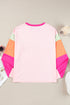 Santa Claus Graphic Patchwork Long Sleeve Holiday Tee