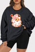 Santa Claus Patched Textured Corduroy Graphic Sweatshirt