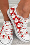 Santa Claus Snowflake Distressed Canvas Lace Up Sneaker