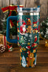 Santa Gingerbread And Reindeer Print Alloy Tumbler