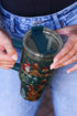 Santa Gingerbread And Reindeer Print Alloy Tumbler