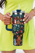Santa Gingerbread And Reindeer Print Alloy Tumbler