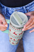 Santa Gingerbread And Reindeer Print Alloy Tumbler