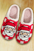 Santa Graphic Checkered Print Plush Holiday Home Slippers