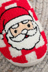 Santa Graphic Checkered Print Plush Holiday Home Slippers