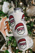 Santa Graphic Diamond Texture Stainless Steel Travel Tumbler