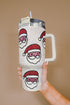Santa Graphic Diamond Texture Stainless Steel Travel Tumbler