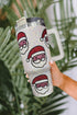 Santa Graphic Diamond Texture Stainless Steel Travel Tumbler