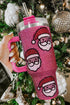 Santa Graphic Diamond Texture Stainless Steel Travel Tumbler
