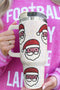 Santa Graphic Diamond Texture Stainless Steel Travel Tumbler