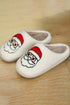 Santa Graphic Plush Fleece Indoor Slippers