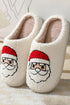 Santa Graphic Plush Fleece Indoor Slippers
