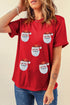 Santa Graphic Print Short Sleeve Crewneck Shirt