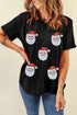 Santa Graphic Print Short Sleeve Crewneck Shirt