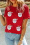 Santa Graphic Print Short Sleeve Crewneck Shirt