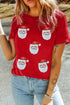 Santa Graphic Print Short Sleeve Crewneck Shirt