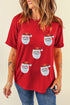 Santa Graphic Print Short Sleeve Crewneck Shirt