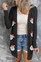 Santa Pattern Lightweight Button Front Knit Cardigan