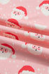 Santa Print Frilled Button Front Long Sleeve Lounge Set