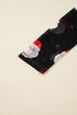 Santa Print Sheer Mesh Mock Neck Slim Fit Long Sleeve Top