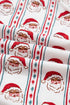 Santa Stripe Print Contrast Collar Ruffle Hem Pajama Set