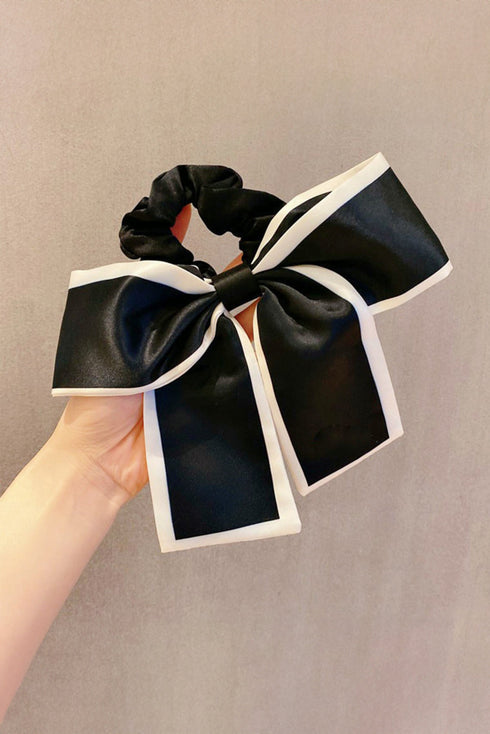 Satin Bow Knot Decorative Trim Hair Scrunchie