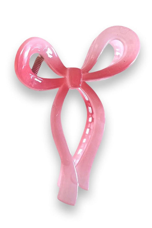 Satin Finish Long Tail Bow Knot Claw Clip