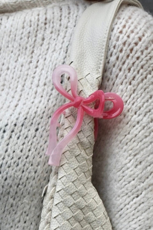 Satin Finish Long Tail Bow Knot Claw Clip