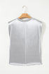 Satin Finish Muscle Shoulder Ribbed Trim Top