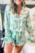 Satin Leopard Print Ruffle Button Down Pajama Set