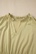 Satin Notched V Neck Tiered Plus Size Maxi Dress