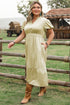 Satin Notched V Neck Tiered Plus Size Maxi Dress