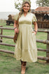 Satin Notched V Neck Tiered Plus Size Maxi Dress