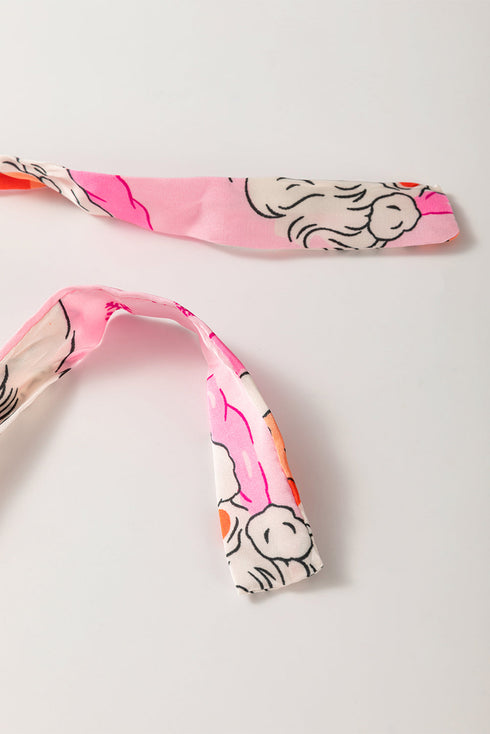 Satin Novelty Print Long Sleeve Button Down Pajama Set