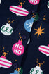 Satin Ornament Print Button Down Long Sleeve Pajama Set