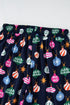 Satin Ornament Print Button Down Long Sleeve Pajama Set