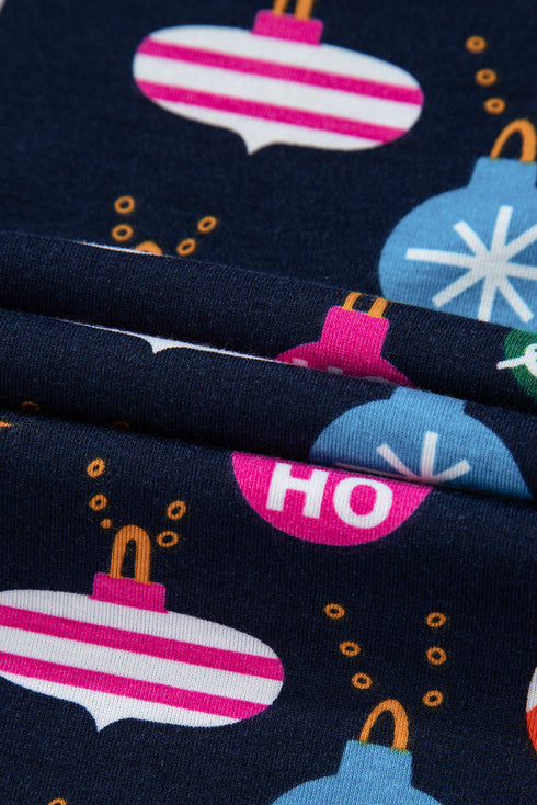 Satin Ornament Print Button Down Long Sleeve Pajama Set