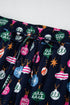 Satin Ornament Print Button Down Long Sleeve Pajama Set