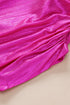 Satin Ruched Sleeve Knotted Open Back Blouse