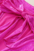Satin Ruched Sleeve Knotted Open Back Blouse