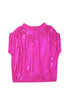 Satin Ruched Sleeve Knotted Open Back Blouse