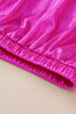 Satin Ruched Sleeve Knotted Open Back Blouse