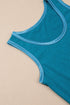 Satin Trim Slub Knit Scoop Neck Tank Top