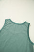 Satin Trim Slub Knit Scoop Neck Tank Top
