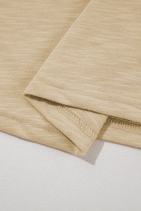 Satin Trim Slub Knit Scoop Neck Tank Top